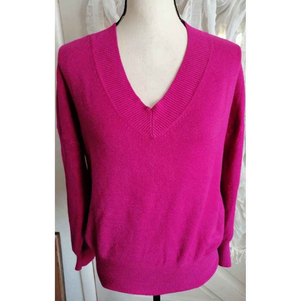 Philosophy Women V-Neck Sweater Size M Purple Tone Pink